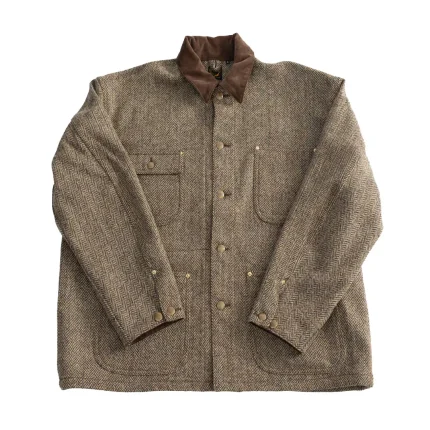 orSlow 01-6034-H47K Harris Tweed Relaxed Fit Coverall Jacket – Khaki