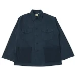 orSlow Herringbone Twill Contrast Pocket Overshirt – Navy