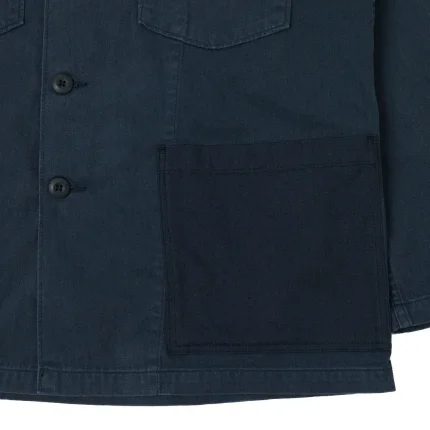 orSlow Herringbone Twill Contrast Pocket Overshirt – Navy