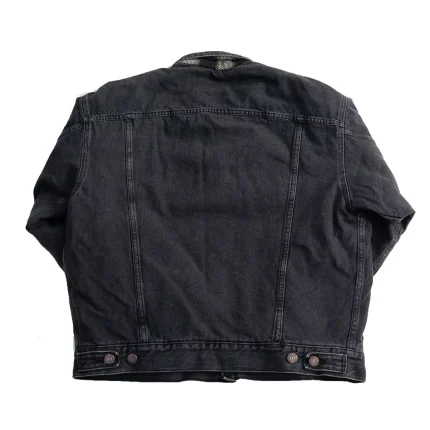 OrSlow 01-6105-D61SK – Organic Cotton Flannel Check Lining Type 3 Denim Jacket – Black Denim Stone