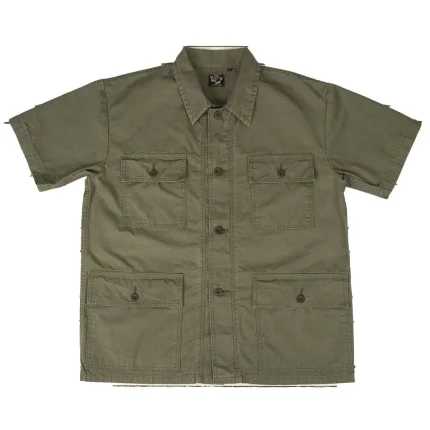 orSlow Utility Short Sleeve Shirt Jacket Olive