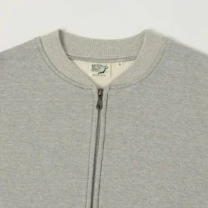 orSlow Zip Through Heavyweight Sweatshirt – Heather Grey