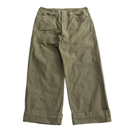 orSlow 01-5210-77K – USMC Herringbone Wide Fit Utility Trousers – Dark Olive